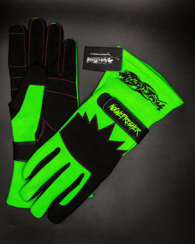 MF Racing Gloves - GRN PNK